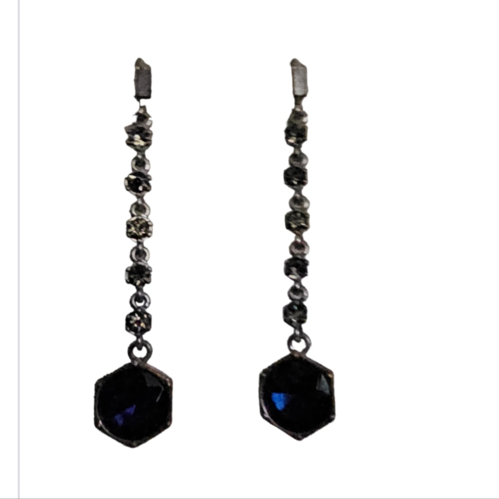 Nwt Kenneth Cole Blue Gem Dangle Earrings 24$